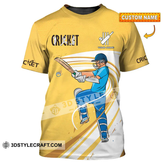 Unisex Shirt - Custom Cricket Player Yellow Design Shirt style option 1
