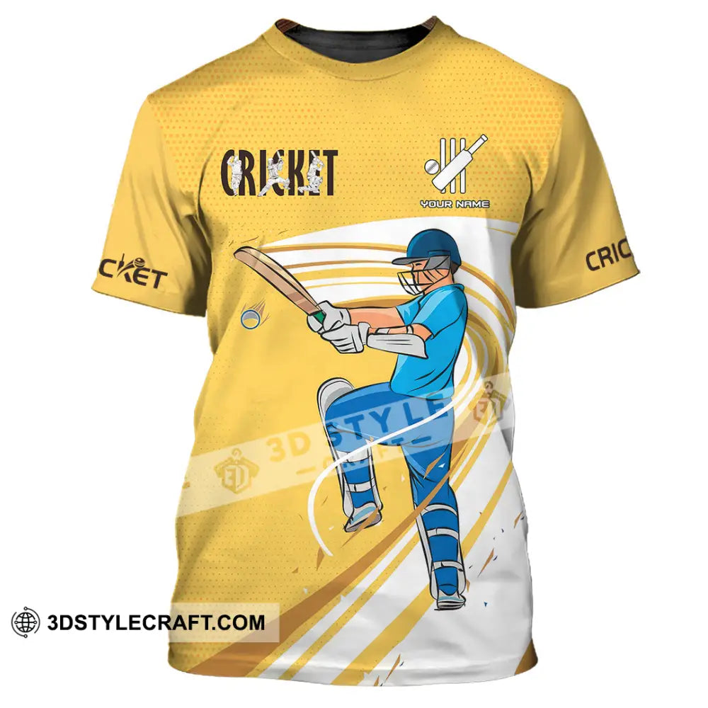 Unisex Shirt Custom Cricket Player Yellow Design Shirt T Shirt / S T shirt