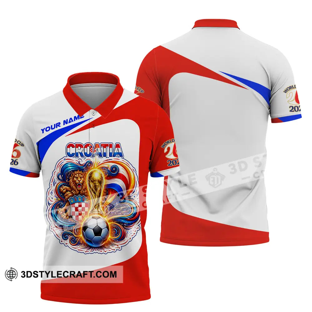 Unisex Shirt - Custom Croatia FIFA World Cup 2026 3D Shirt Polo Shirt / S T-shirt