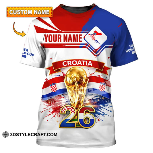 Unisex Shirt - Custom Croatia Fifa World Cup 2026 3D Shirt T-shirt