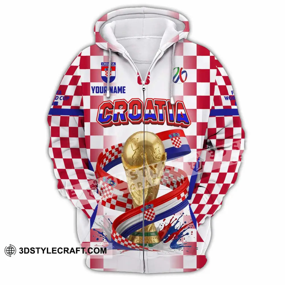 Unisex Shirt - Custom Croatia World Cup 2026 Shirt - Zipper Hoodie / S - T-shirt
