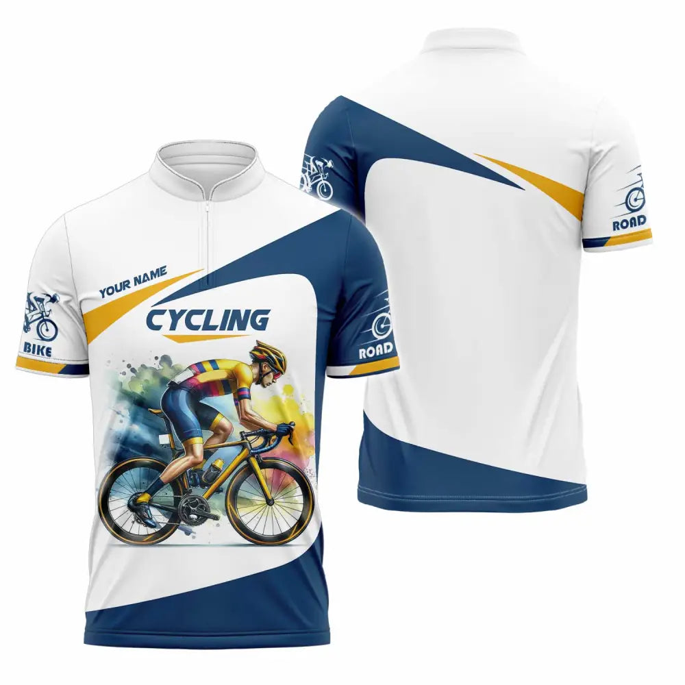 Unisex Shirt - Custom Cycling Lover Shirt Zipper Polo Shirt / S T-shirt