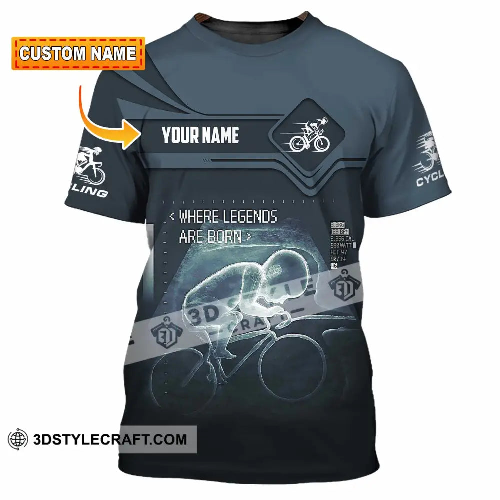 Unisex Shirt - Custom Cycling Where Legends Are Born Shirt T-shirt