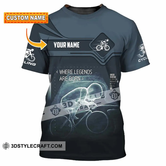 Unisex Shirt - Custom Cycling, Where Legends Are Born Shirt style option 3