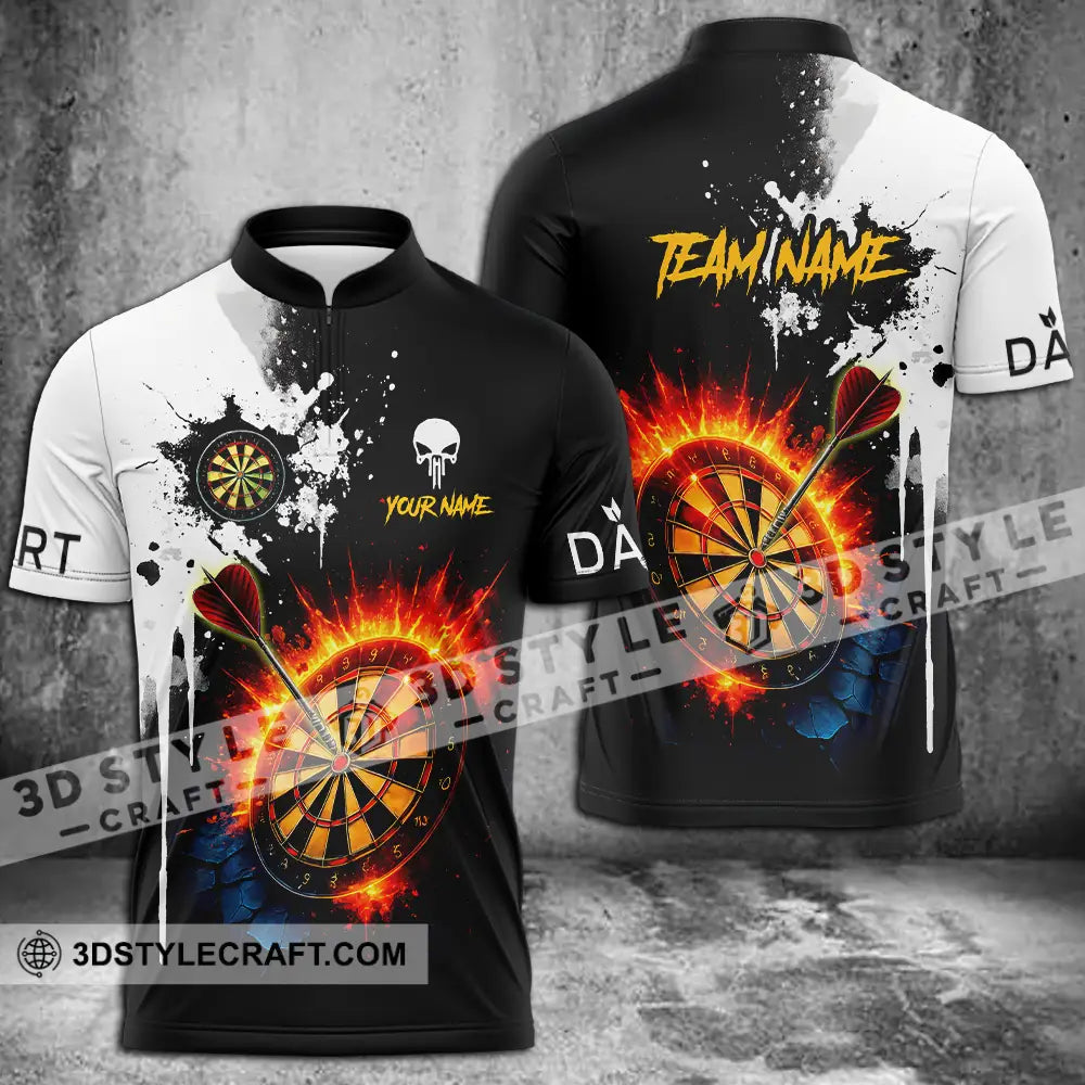 Unisex Shirt - Custom Darts Shirt Zipper Polo Shirt / S T-shirt