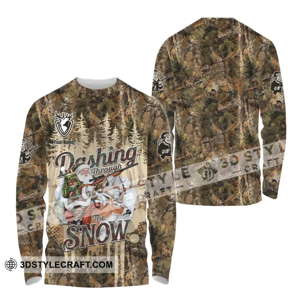 Unisex Shirt - Custom Dashing Through The Snow Shirt Long Sleeve Shirt / S T-shirt
