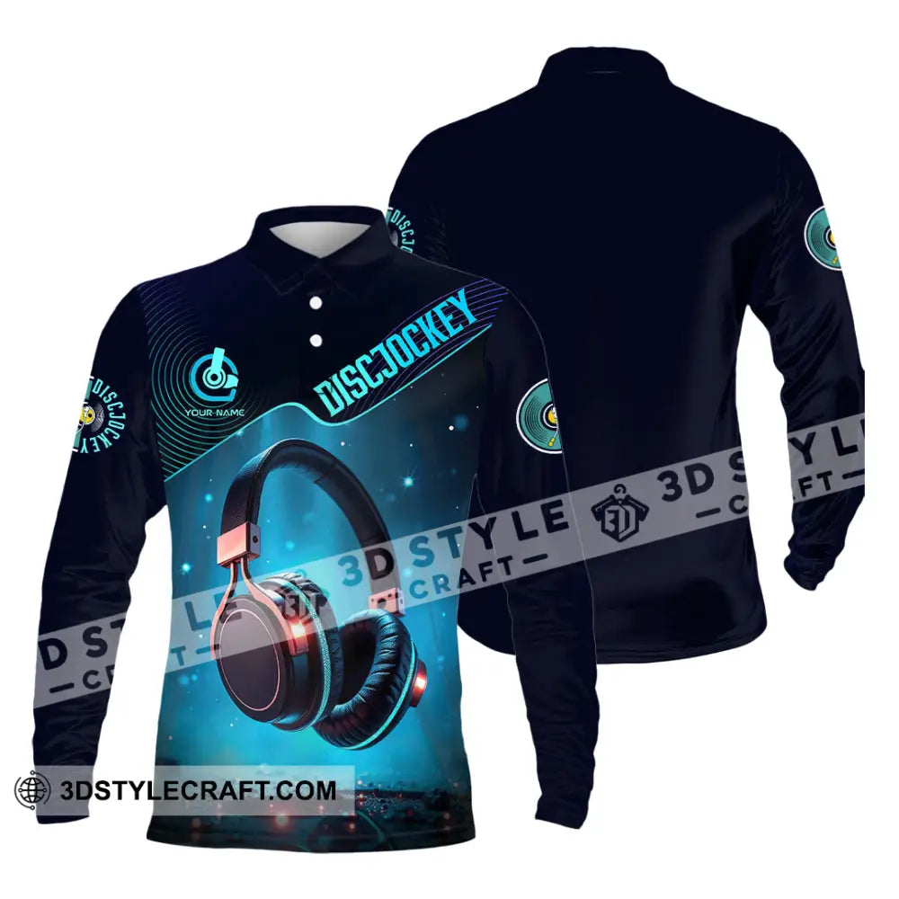 Unisex Shirt - Custom Disc Jockey 3D Shirt Long Sleeve Polo / S T-shirt