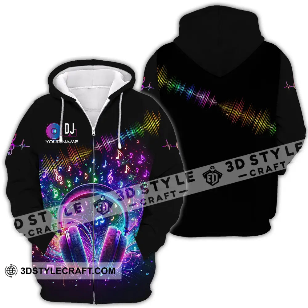 Unisex Shirt - Custom Disc Jockey DJ Shirt Zipper Hoodie / S T-shirt