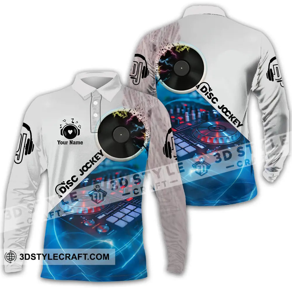 Unisex Shirt - Custom Disc Jockey Shirt Long Sleeve Polo / S T-shirt