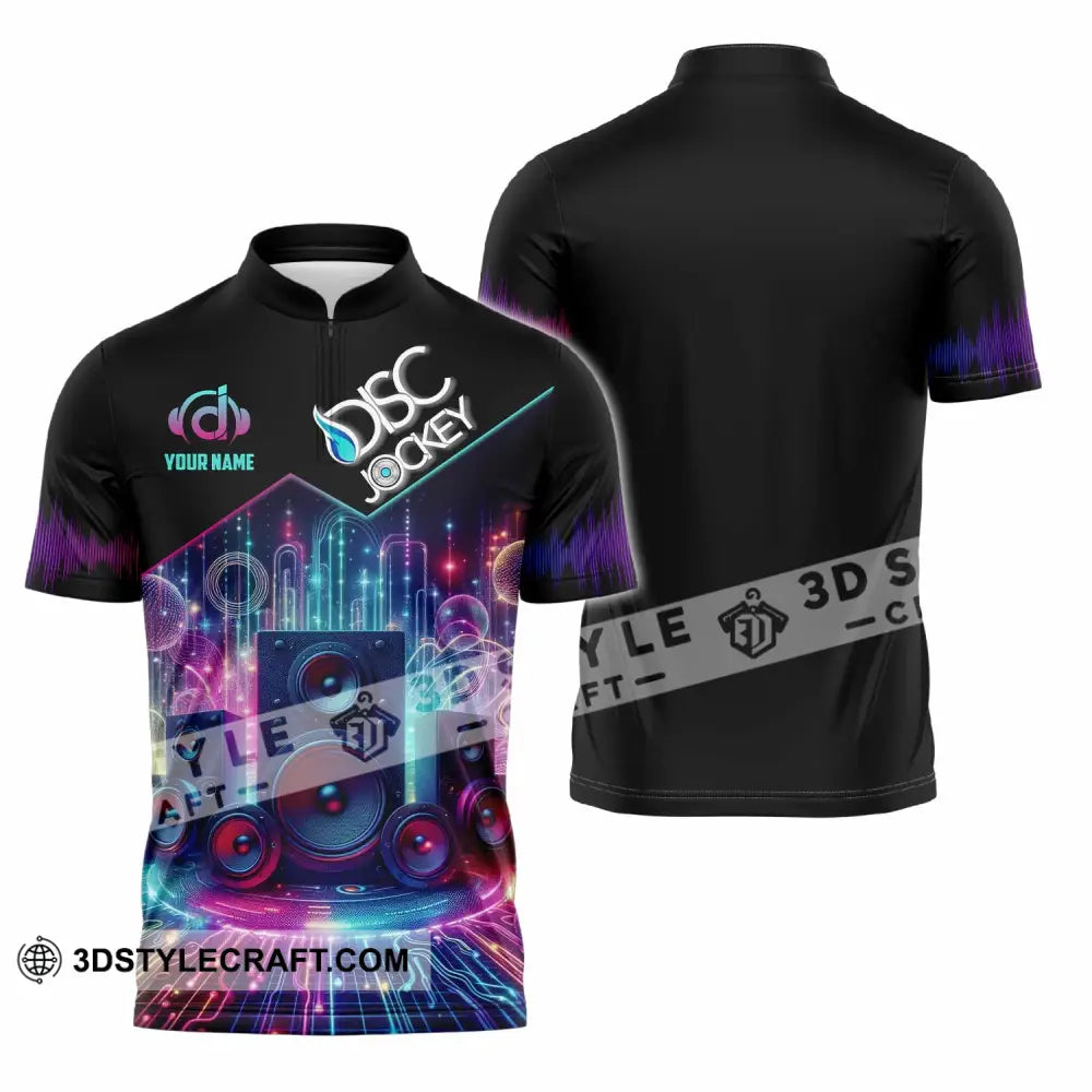 Unisex Shirt - Custom Disc Jockey Shirt Zipper Polo Shirt / S T-shirt