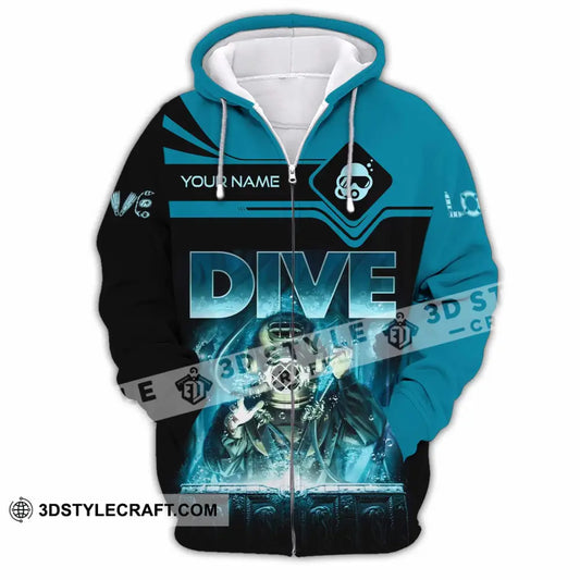 Unisex Shirt - Custom Dive Lover Sport Shirt Zipper Hoodie / S T-shirt