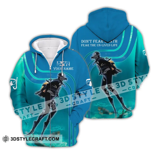 Unisex Shirt - Custom Dive Name T-Shirt - Personalized Hoodie Shirt - Scuba Diver style option 4