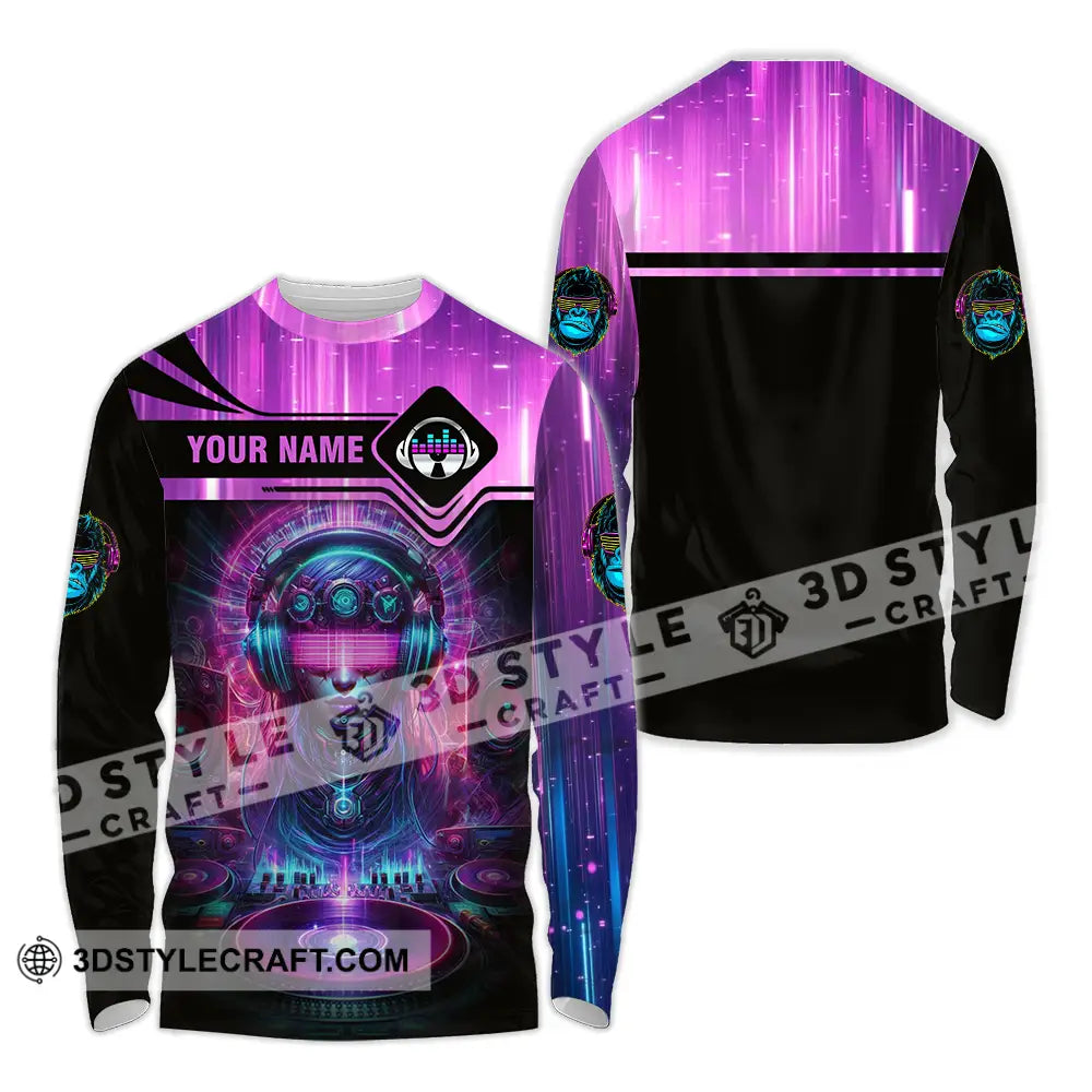 Unisex Shirt - Custom DJ 3D Shirt Long Sleeve Shirt / S T-shirt