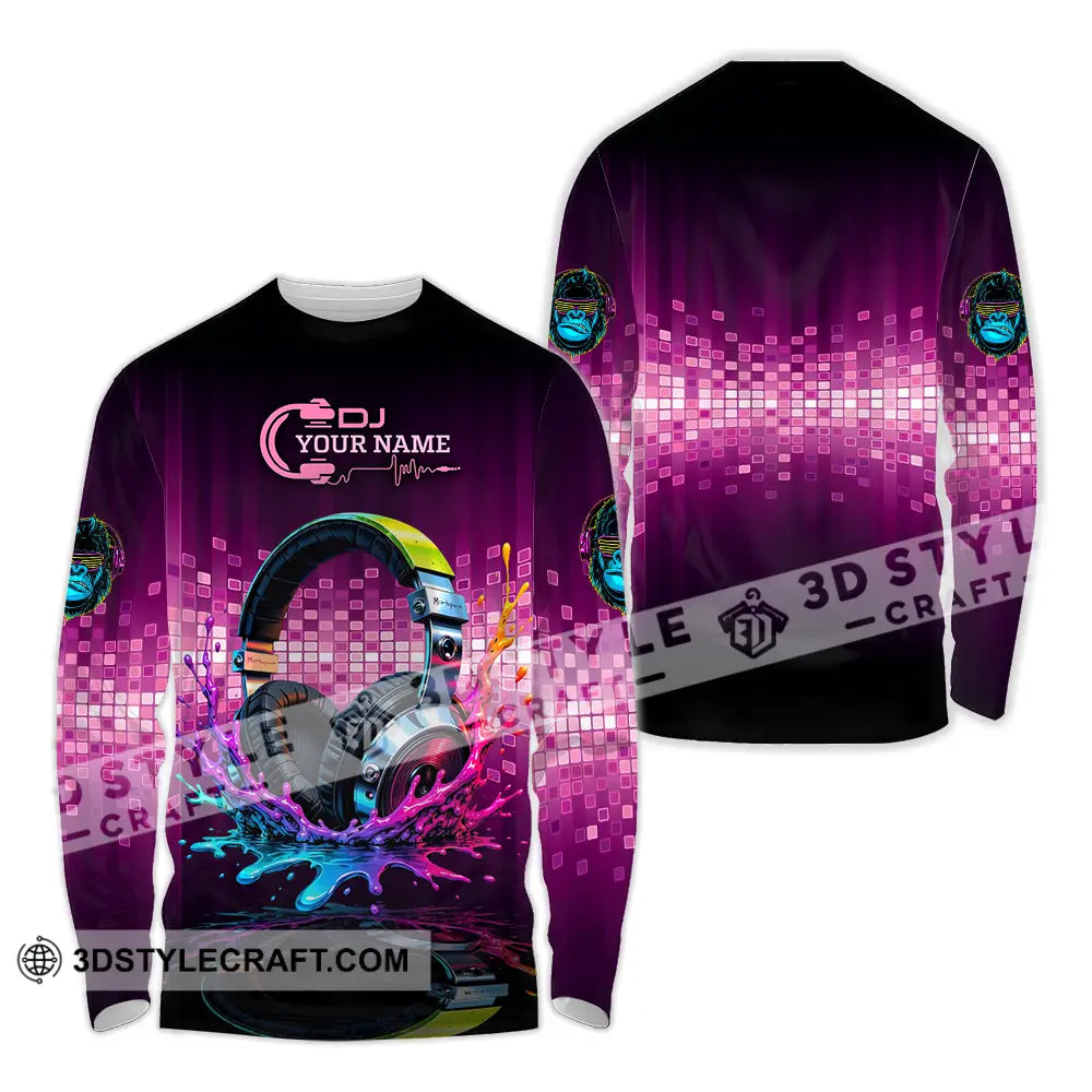 Unisex Shirt - Custom DJ 3D Shirt Long Sleeve Shirt / S T-shirt