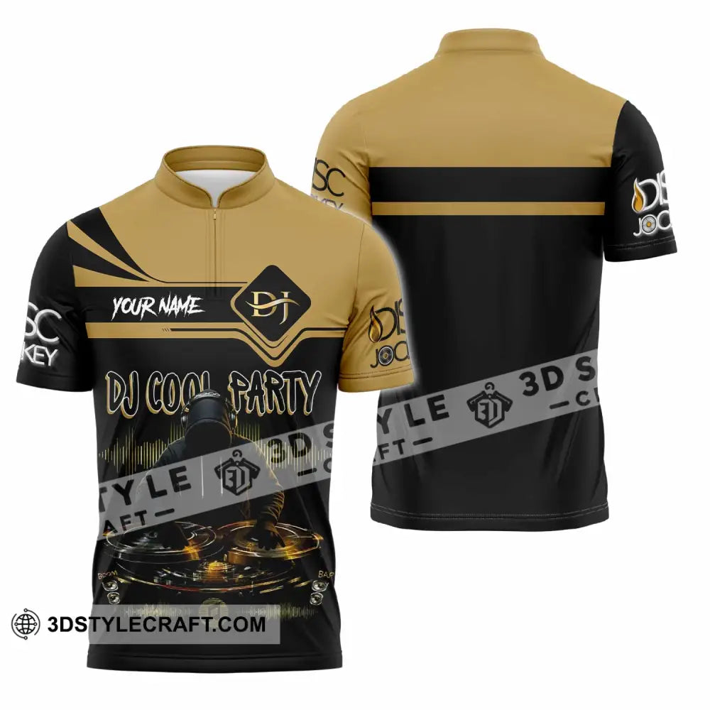 Unisex Shirt - Custom DJ Cool Party 3D Shirt Zipper Polo Shirt / S T-shirt