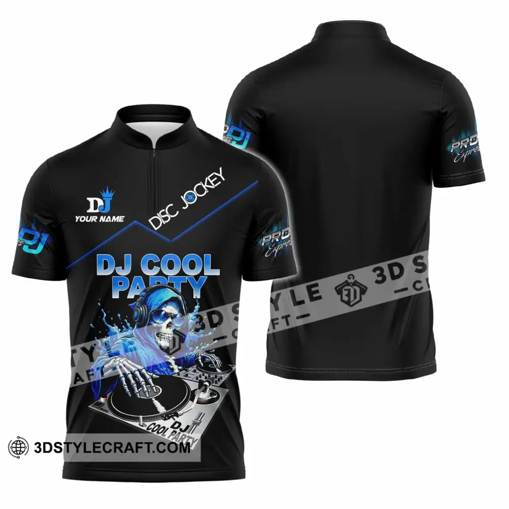 Unisex Shirt - Custom DJ Cool Party 3D Shirt Zipper Polo Shirt / S T-shirt