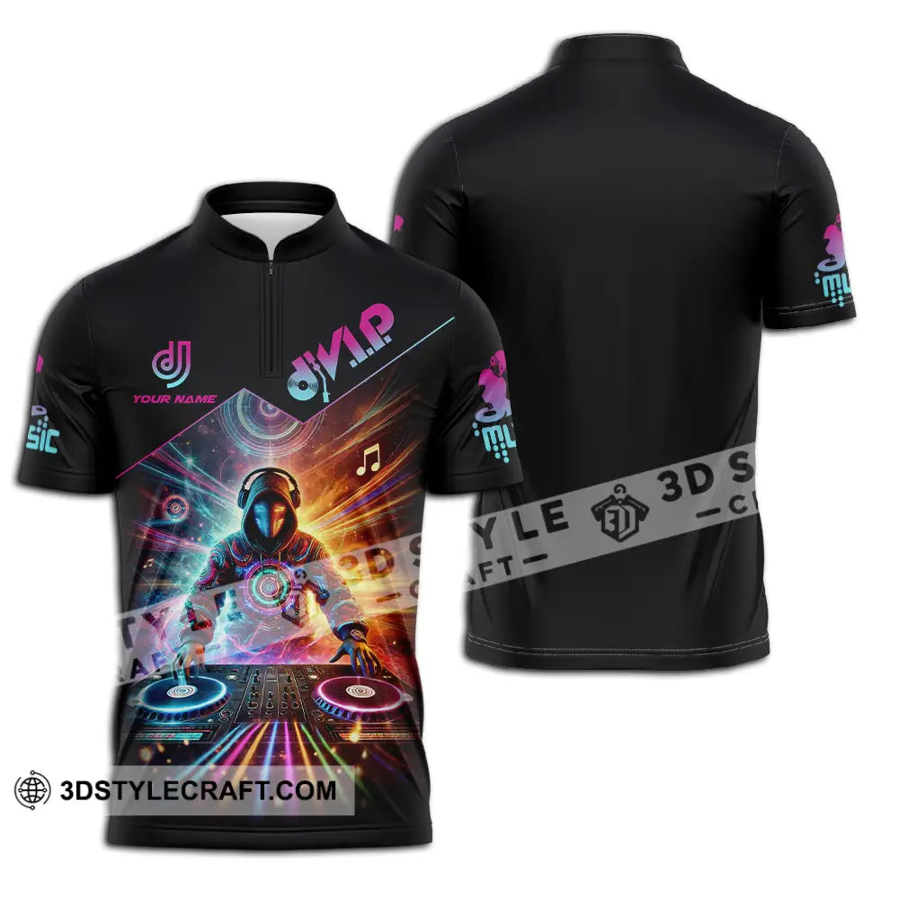 Unisex Shirt - Custom DJ VIP Music 3D Shirt Zipper Polo Shirt / S T-shirt