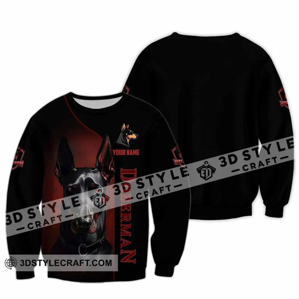 Unisex Shirt - Custom Dobermann Dog Shirt Long Sleeve / S T-shirt
