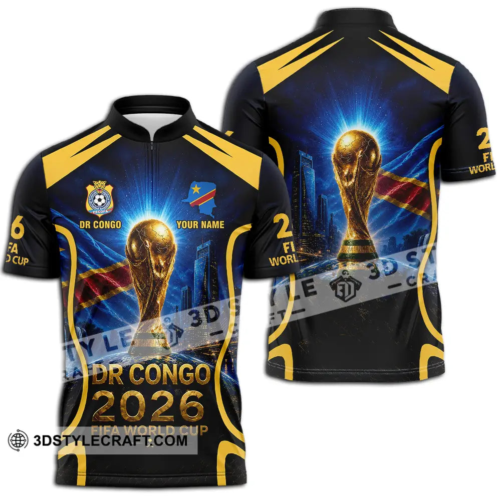 Unisex Shirt - Custom Dr Congo World Cup 2026 Shirt - Zipper Polo Shirt / S - T-shirt