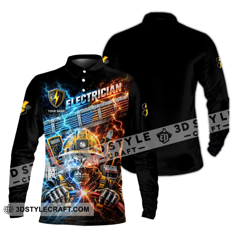 Unisex Shirt - Custom Electrician Shirt - Long Sleeve Polo / S - T-shirt