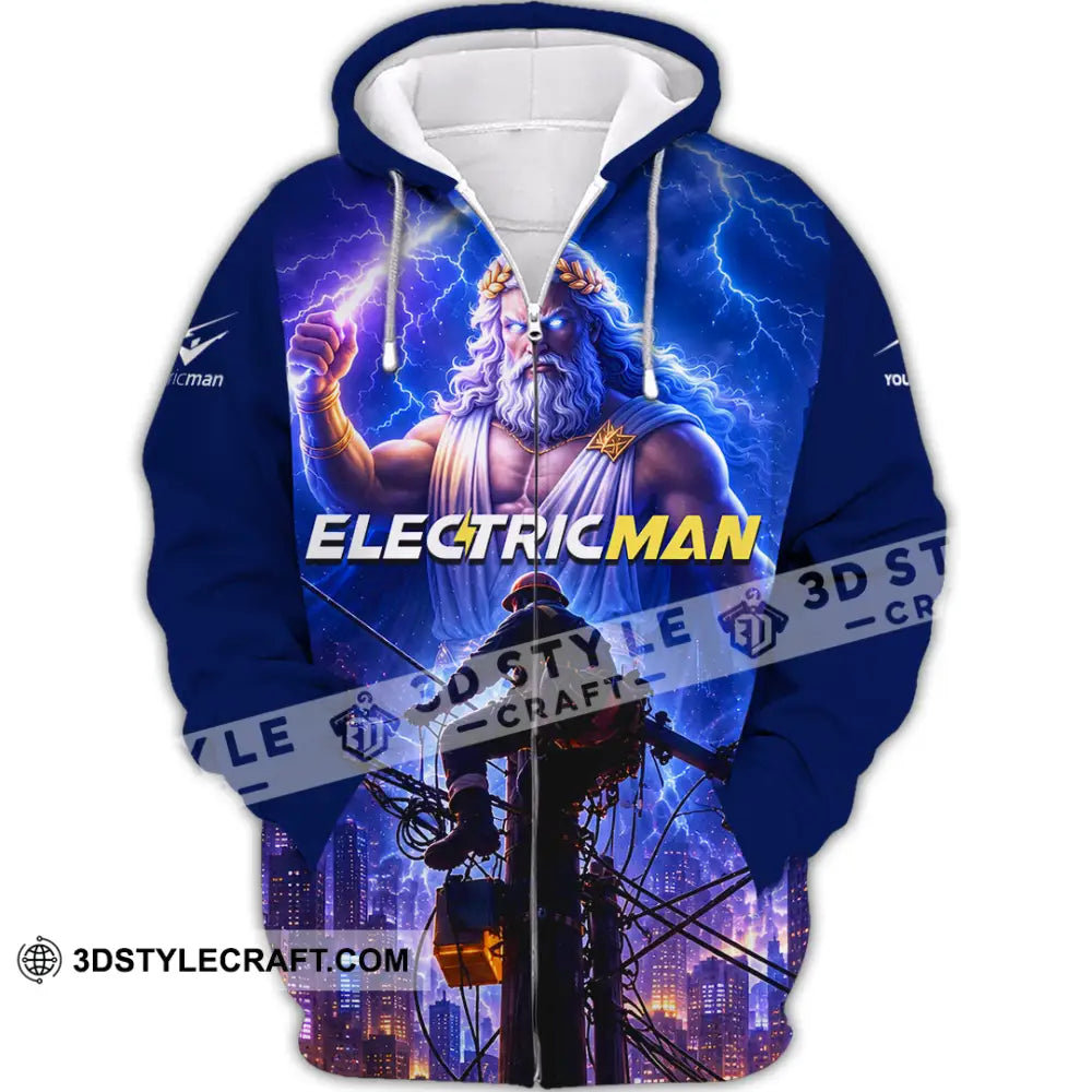 Unisex Shirt - Custom Electrician Man Shirt - Zipper Hoodie / S - T-shirt