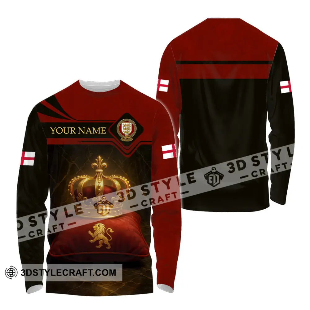 Unisex Shirt - Custom England 3D Shirt Long Sleeve Shirt / S T-shirt