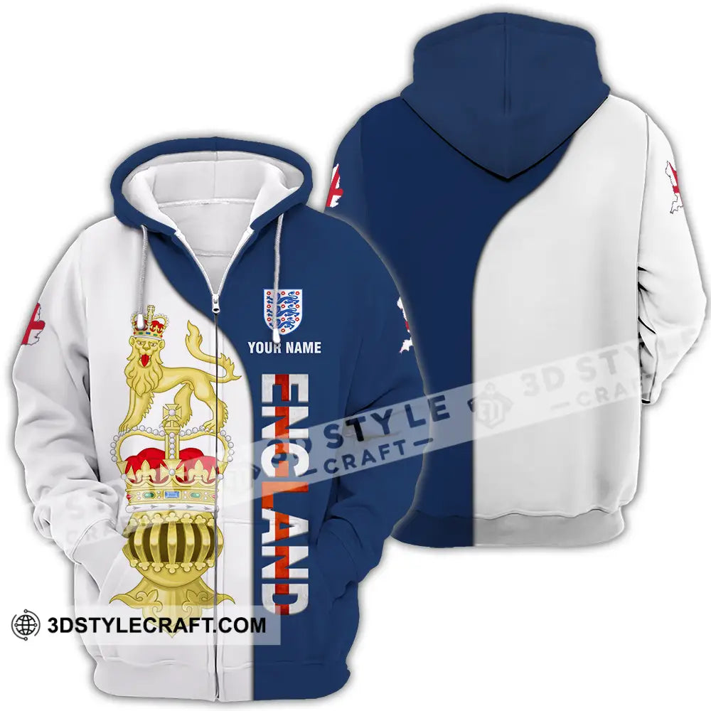 Unisex Shirt - Custom England 3D Shirt Zipper Hoodie / S T-shirt