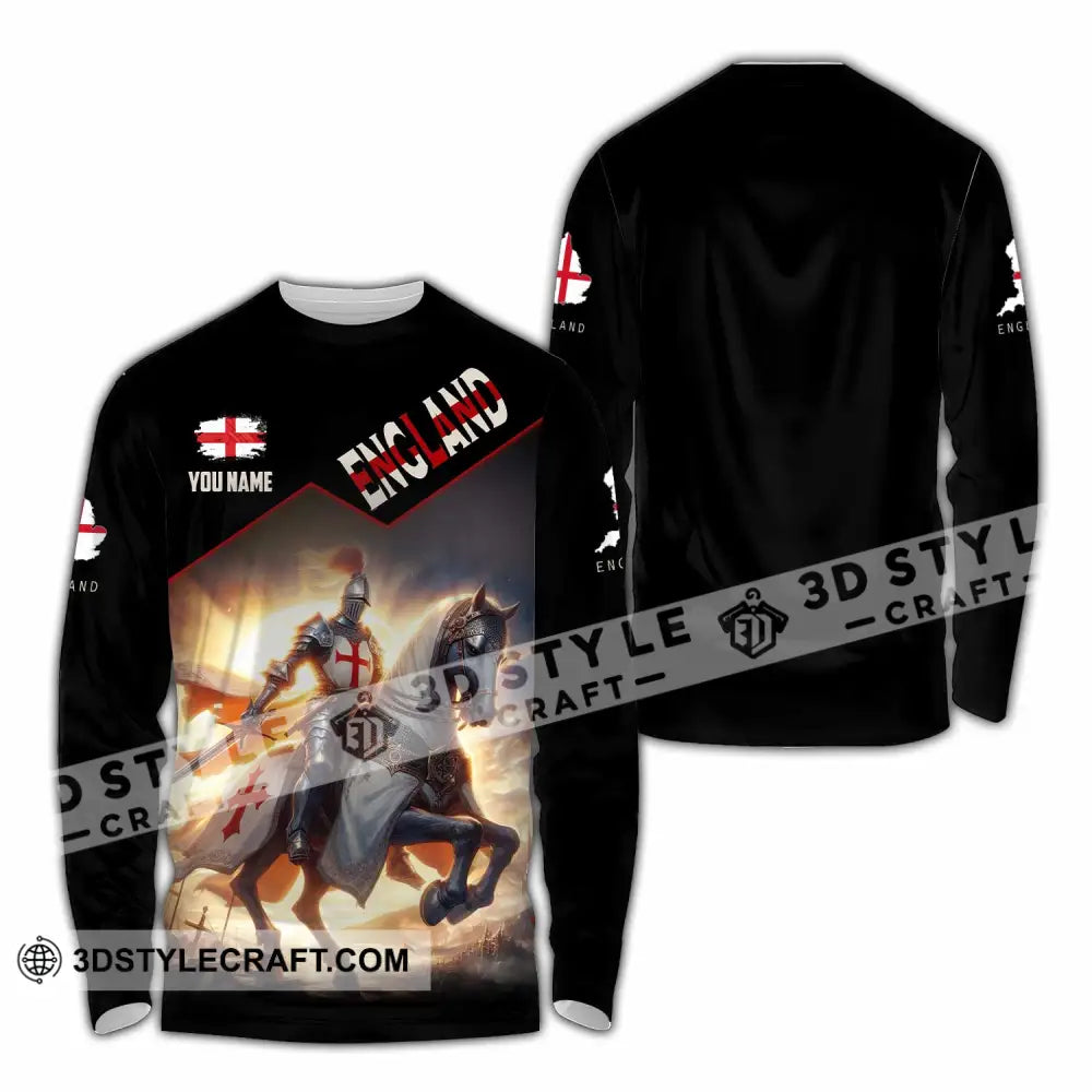Unisex Shirt - Custom England Shirt Long Sleeve Shirt / S T-shirt