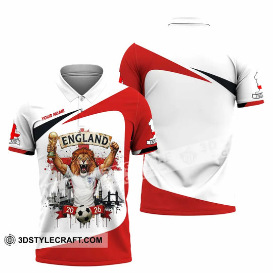Unisex Shirt - Custom England World Cup 2026 3D Shirt style option 2