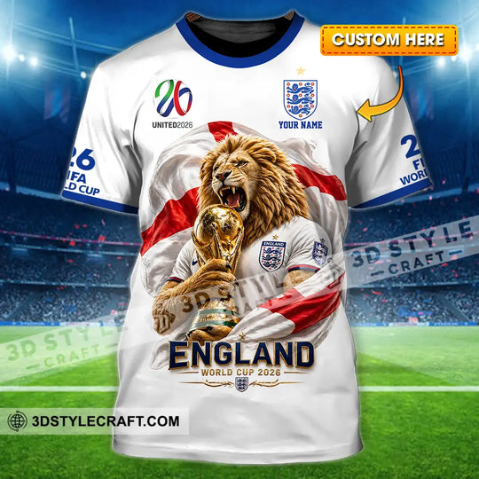 Unisex Shirt - Custom England World Cup 2026 3D Shirt style option 1
