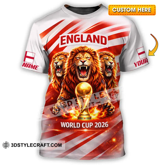 Unisex Shirt - Custom England World Cup 2026 3D Shirt style option 1