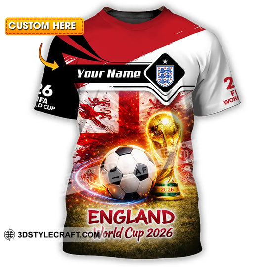 Unisex Shirt - Custom England World Cup 2026 3D Shirt style option 1