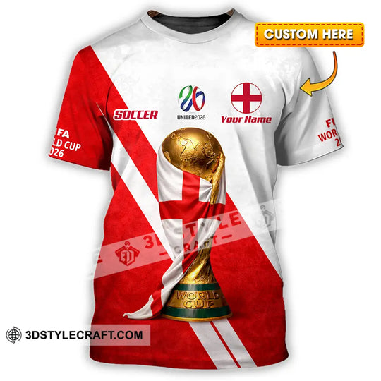 Unisex Shirt - Custom England World Cup 2026 3D Shirt style option 1