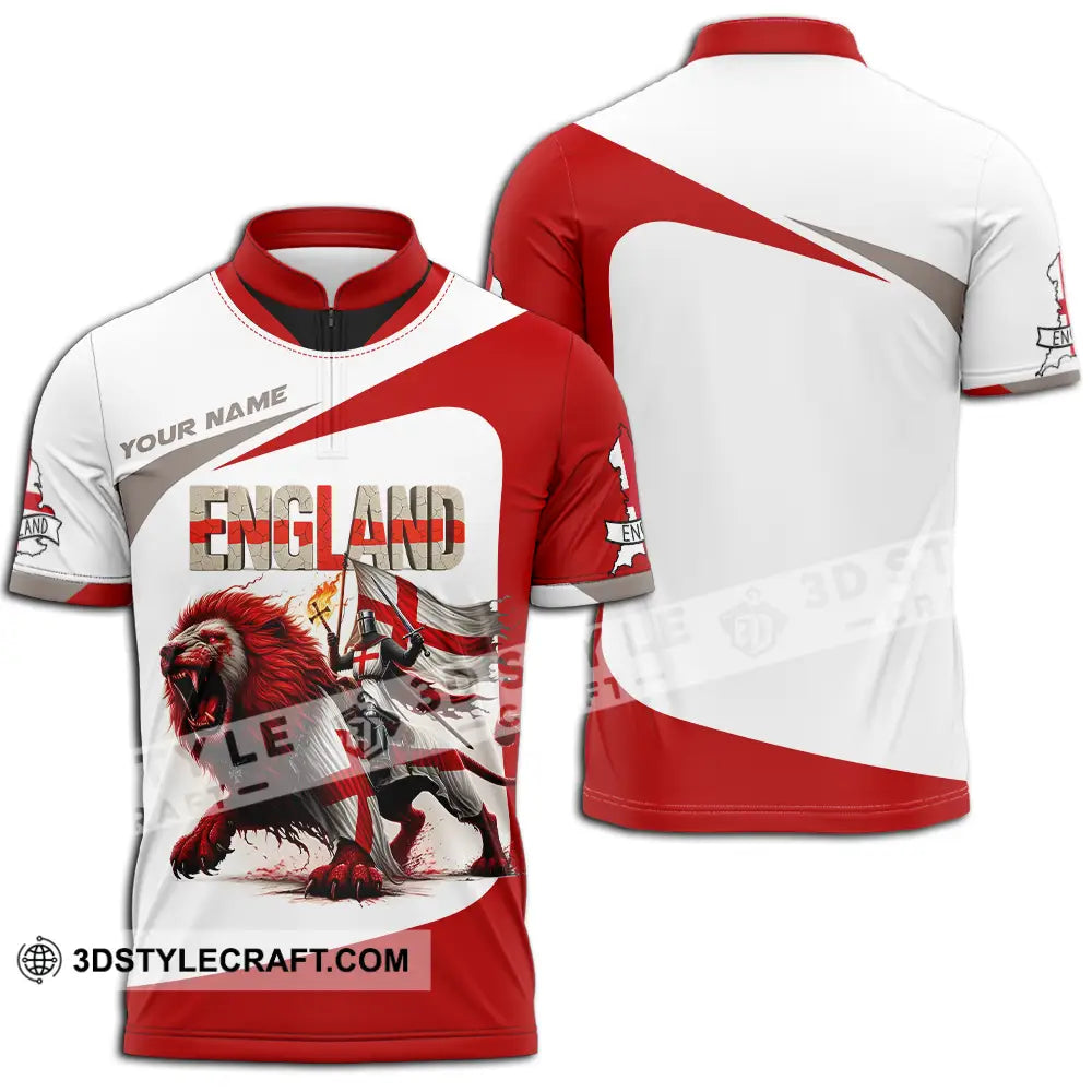 Unisex Shirt - Custom England Shirt Zipper Polo Shirt / S T-shirt