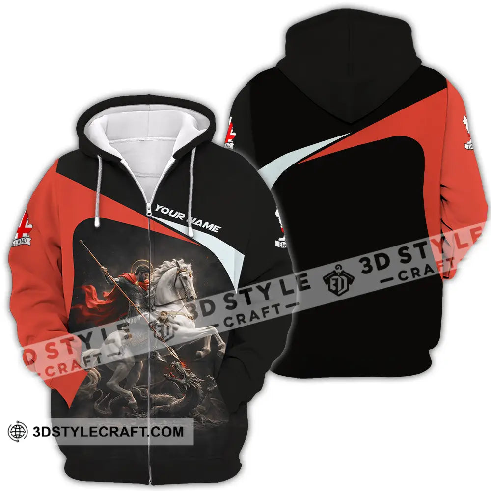 Unisex Shirt - Custom English Horseman 3D Shirt Zipper Hoodie / S T-shirt
