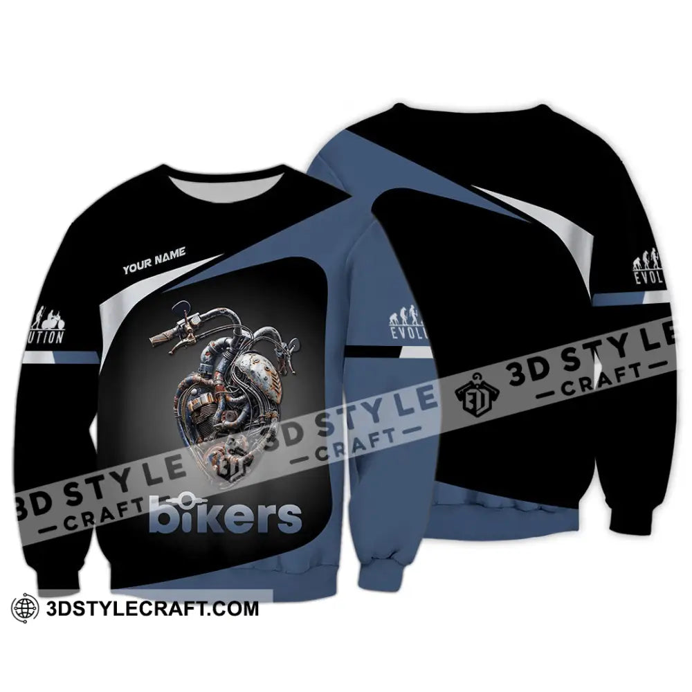 Unisex Shirt - Custom Evolution Heart Biker Shirt Long Sleeve / S T-shirt