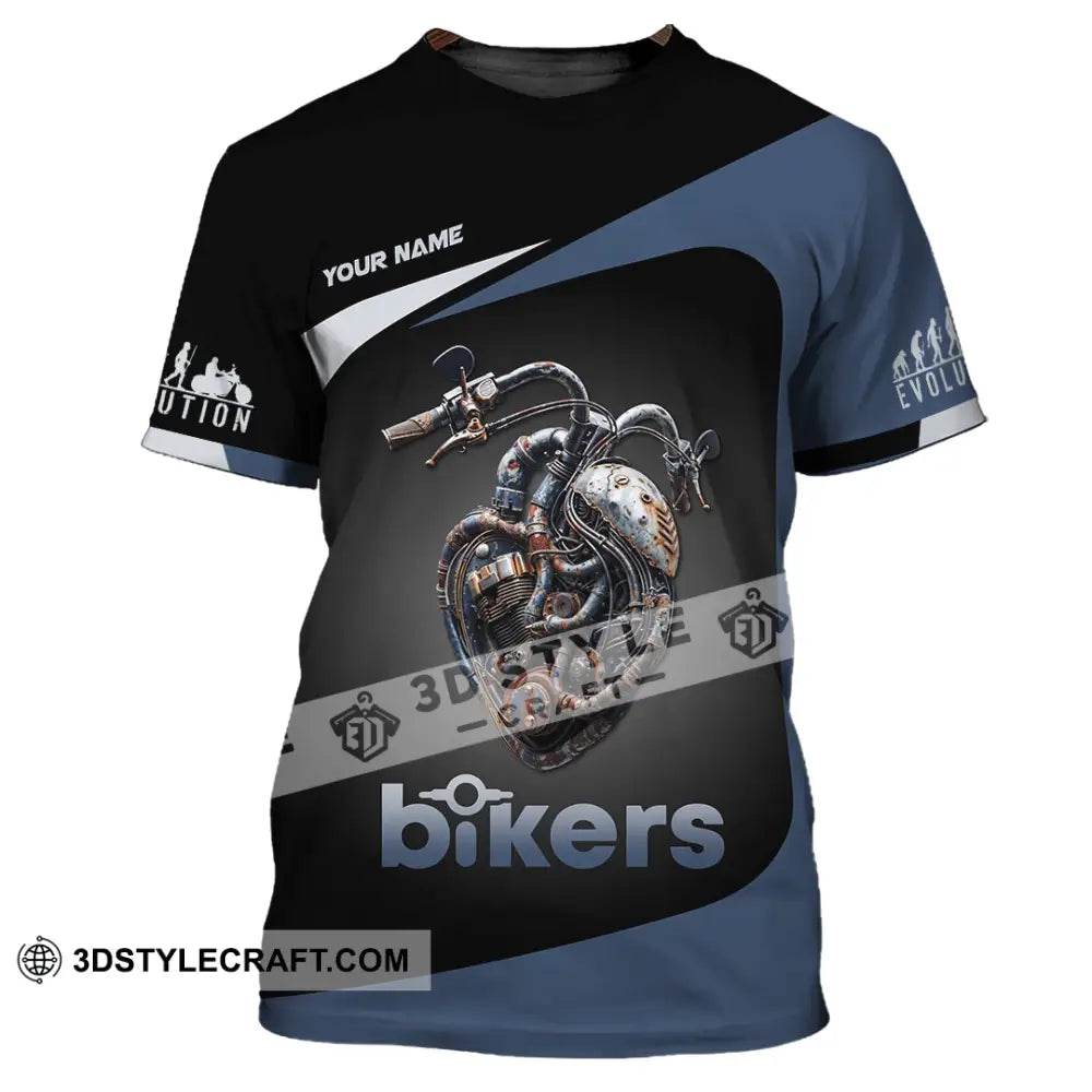 Unisex Shirt - Custom Evolution Heart Biker Shirt T-Shirt / S T-shirt