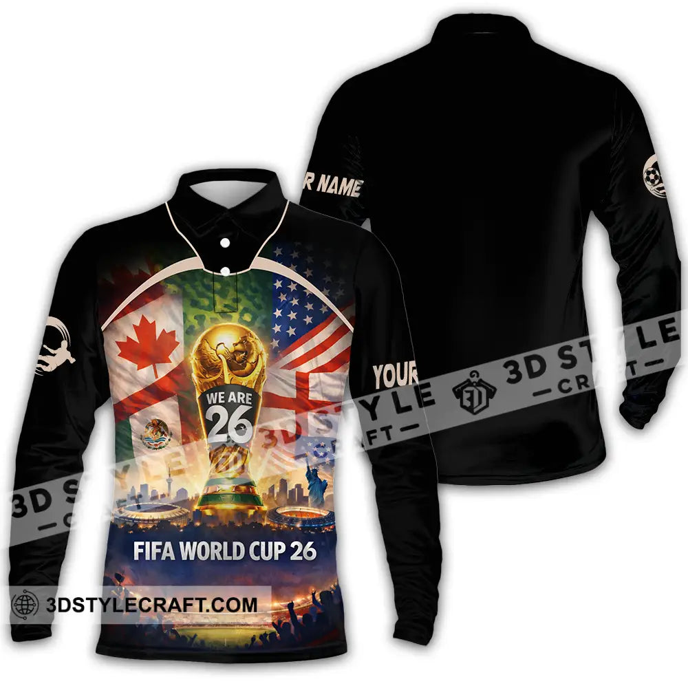 Unisex Shirt - Custom FIFA World Cup 2026 3D Shirt Long Sleeve Polo / S T-shirt