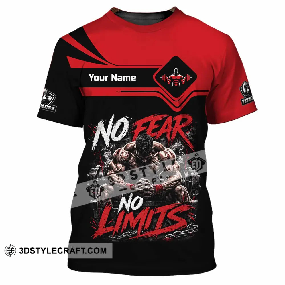 Unisex Shirt - Custom Fitness No Fear No Limits Shirt - T-Shirt / S - T-shirt