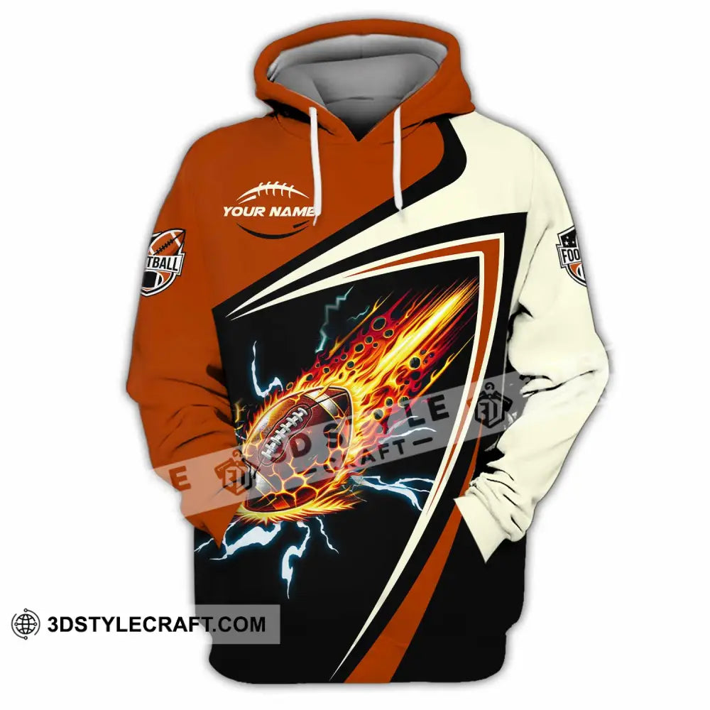 Unisex Shirt Custom Football Fire Sport Shirt Hoodie / S T shirt