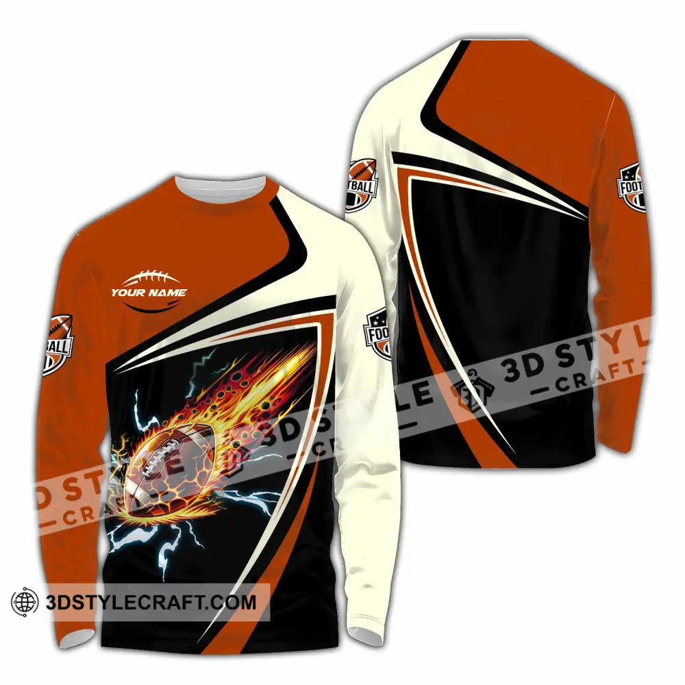 Unisex Shirt Custom Football Fire Sport Shirt Long Sleeve Shirt / S T shirt