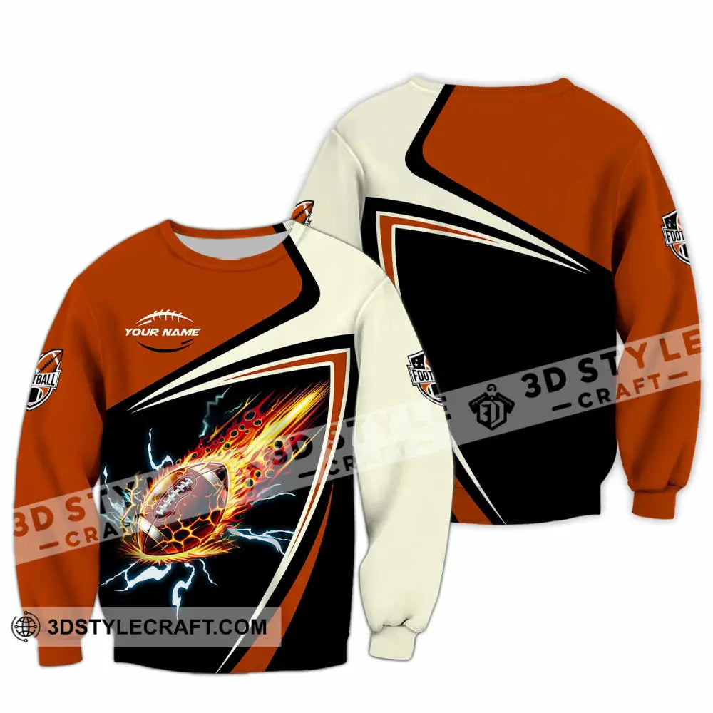 Unisex Shirt Custom Football Fire Sport Shirt Long Sleeve / S T shirt