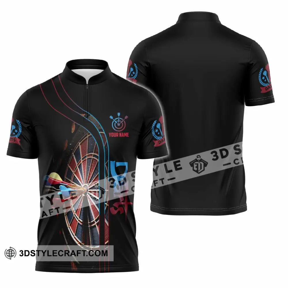 Unisex Shirt - Custom Shirt For Darts Player Zipper Polo Shirt / S T-shirt