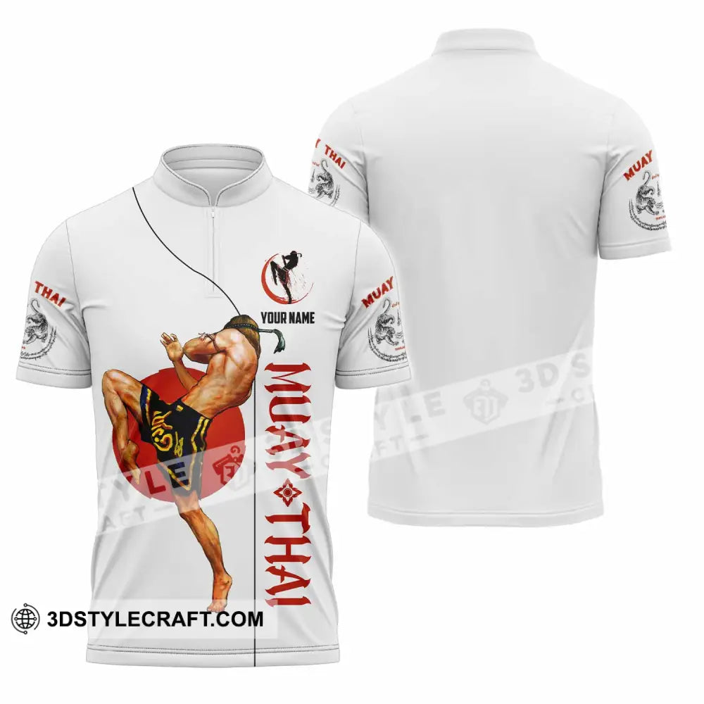 Unisex Shirt - Custom Shirt For Muay Thai Lover Zipper Polo Shirt / S T-shirt