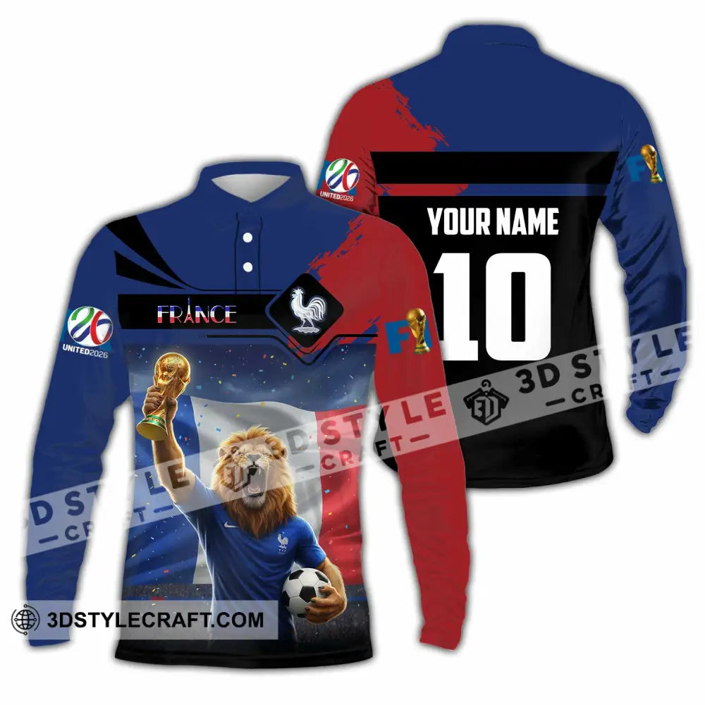 Unisex Shirt - Custom France 3D Shirt Long Sleeve Polo / S T-shirt
