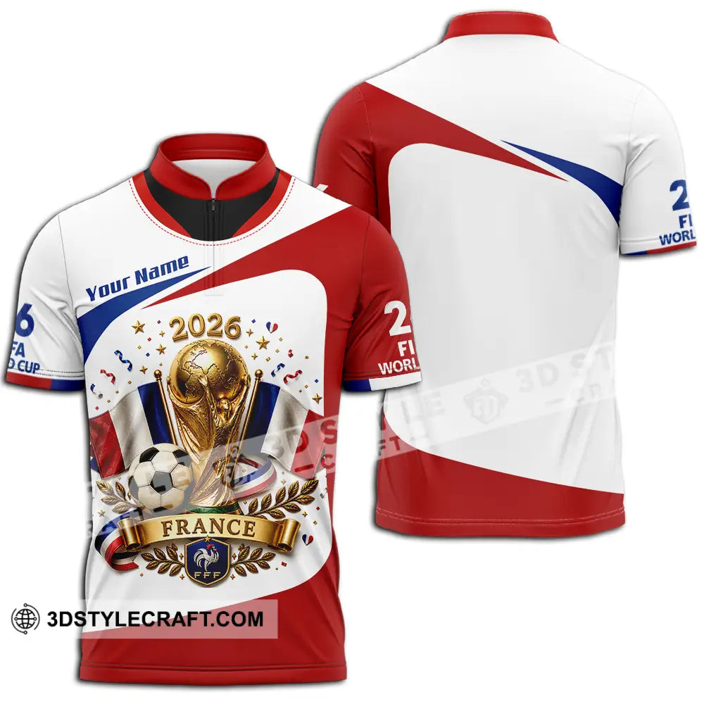 Unisex Shirt - Custom France World Cup 2026 Shirt - Zipper Polo Shirt / S - T-shirt