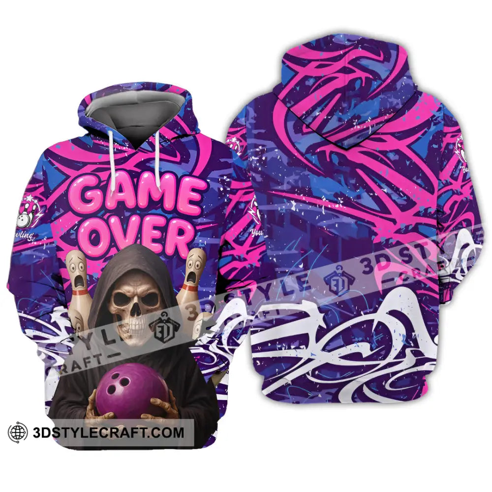 Unisex Shirt - Custom Funny Bowling Game Purple Death Shirt Hoodie / S T-shirt