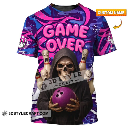 Unisex Shirt - Custom Funny Bowling Game Purple Death Shirt T-shirt