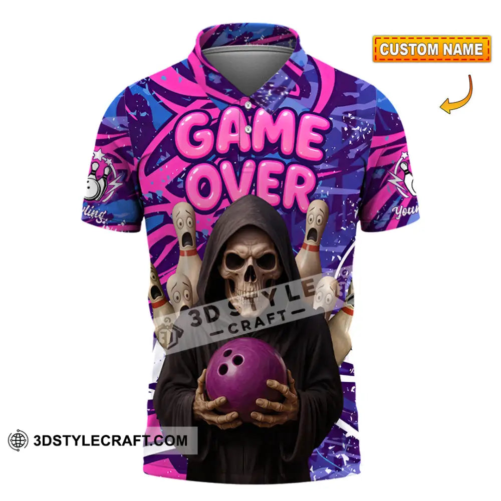 Unisex Shirt - Custom Funny Bowling Game Purple Death Shirt T-shirt