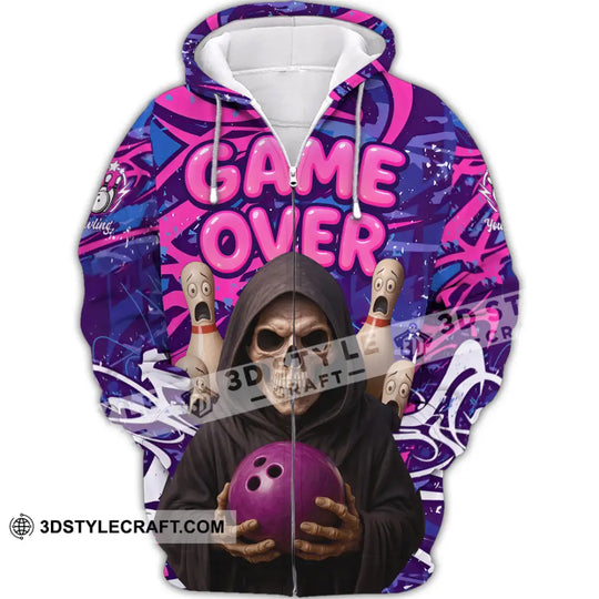 Unisex Shirt - Custom Funny Bowling Game Purple Death Shirt style option 2